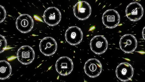 Animation-of-network-of-digital-icons-over-dark-background