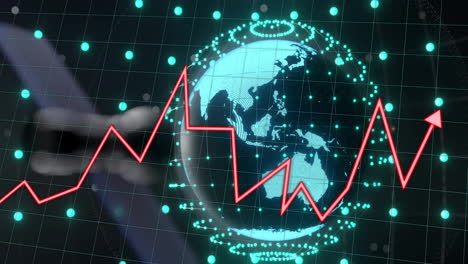 Animación-Del-Procesamiento-De-Datos-AI-Y-Globo-Sobre-Fondo-Negro.