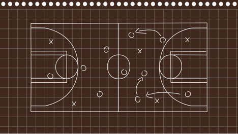 Animation-of-game-plan-on-brown-background-with-lines