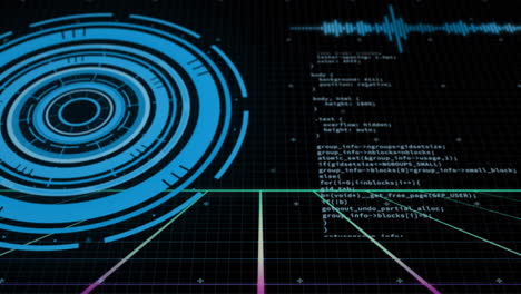 Animación-Del-Procesamiento-De-Datos-Y-Alcance-Sobre-Fondo-Oscuro