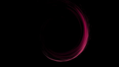 Animation-Eines-Leuchtenden-Kreises-Aus-Rosa-Licht-Mit-Kopierraum-Auf-Schwarzem-Hintergrund