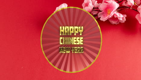 Animation-of-happy-chinese-new-year-text-over-chinese-pattern-on-red-background