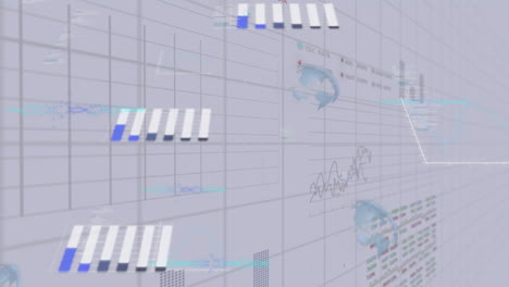 Animation-Der-Verarbeitung-Finanzieller-Daten-Und-Statistiken-Auf-Hellem-Hintergrund