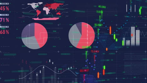 Animation-of-colourful-charts-and-graphs-processing-data-on-black-background