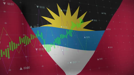 Animación-De-Gráficos-Que-Procesan-Datos-Sobre-La-Bandera-De-Antigua-Y-Barbuda