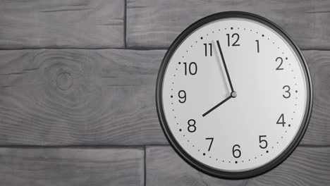 Animation-of-clock-ticking-over-grey-tiled-background