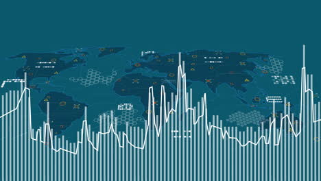 Animación-Del-Procesamiento-De-Datos-Sobre-El-Mapa-Mundial