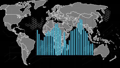 Animation-of-financial-data-processing-over-world-map