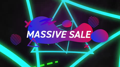 Animation-of-massive-sale-text-over-retro-vibrant-pattern-background