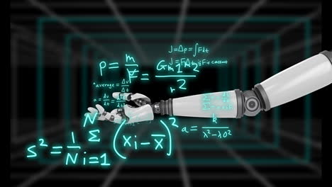 Animación-Del-Procesamiento-De-Datos-Científicos-Sobre-El-Brazo-De-Un-Robot.