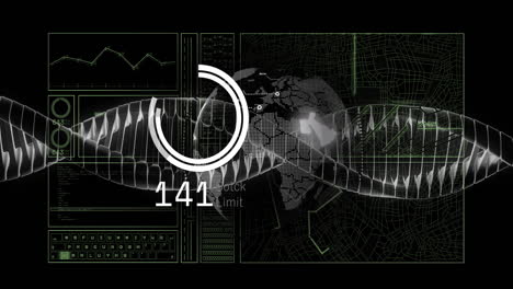 Animación-De-La-Cadena-De-ADN-Sobre-El-Cerebro-Humano-Y-El-Procesamiento-De-Datos.