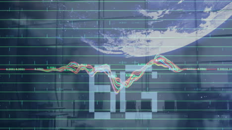 Animación-De-Texto-6g,-Globo-Terráqueo-Y-Procesamiento-De-Datos-Financieros.