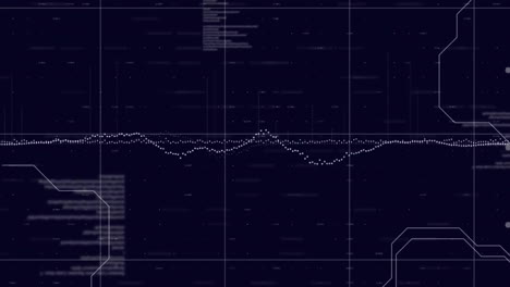 Animation-Der-Finanzdatenverarbeitung-über-Raster-Auf-Dunklem-Hintergrund