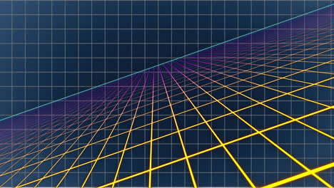 Animation-Eines-Mehrfarbigen-Digitalen-Gittermusters,-Das-Sich-Vor-Schwarzem-Hintergrund-Bewegt