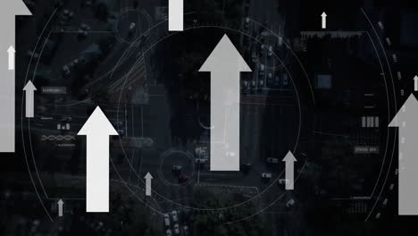 Animation-of-arrows-and-scope-scanning-with-data-processing-over-cityscape