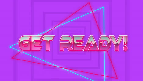 Animation-Des-„Get-Ready“-Münztexts-über-Einem-Neonmuster