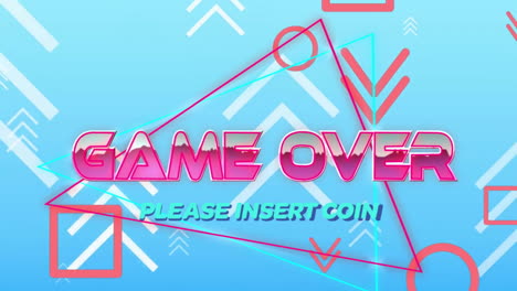 Animation-Von-Game-Over-Text-Und-Formen-Auf-Blauem-Hintergrund