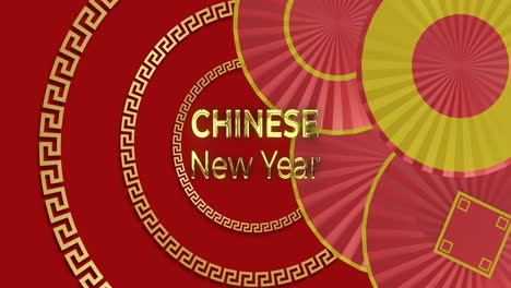 Animation-of-happy-chinese-new-year-text-over-chinese-pattern-on-red-background