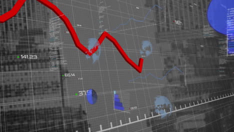 Animación-Del-Procesamiento-De-Datos-Financieros-Sobre-El-Paisaje-Urbano