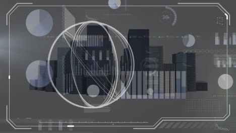 Animation-Der-Finanzdatenverarbeitung-über-Dem-Stadtbild