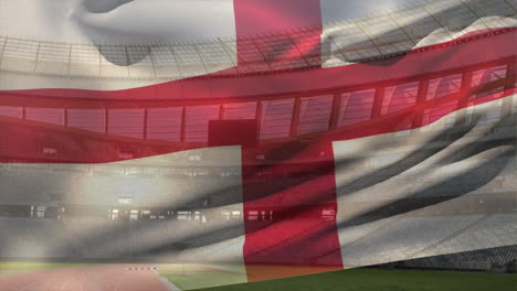 Animación-De-La-Bandera-Ondeante-De-Inglaterra-Sobre-El-Estadio.