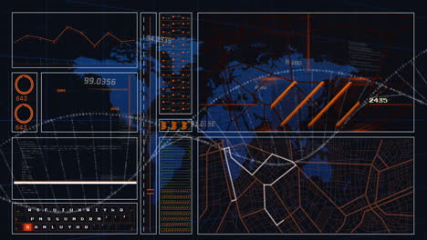 Animación-De-La-Cadena-De-ADN-Y-Procesamiento-De-Datos-En-El-Mapa-Mundial.