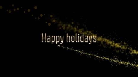 Animation-Von-Happy-Holidays-Text-Und-Lichtspuren-Auf-Schwarzem-Hintergrund