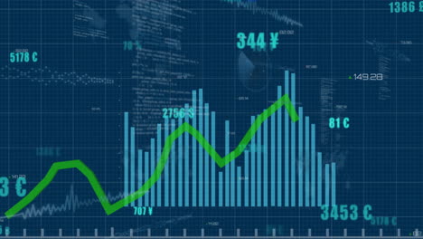 Animation-of-statistics-and-data-processing-over-dark-background