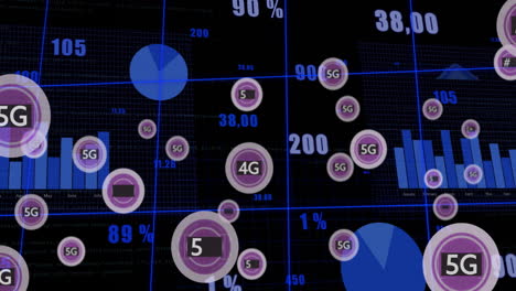 Animación-De-Texto-4g-Y-5g-Sobre-Procesamiento-De-Datos-Sobre-Fondo-Negro