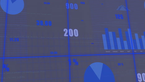 Animación-Del-Procesamiento-De-Datos-Financieros-Sobre-Cuadrícula-Sobre-Fondo-Gris