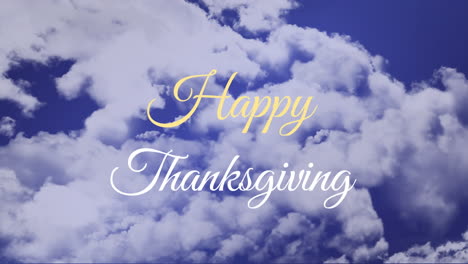 Animation-of-happy-thanksgiving-text-over-dense-clouds-in-sky