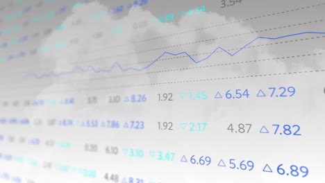 Animation-Der-Grafik-Und-Datenverarbeitung-über-Bewölktem,-Grauem-Himmel