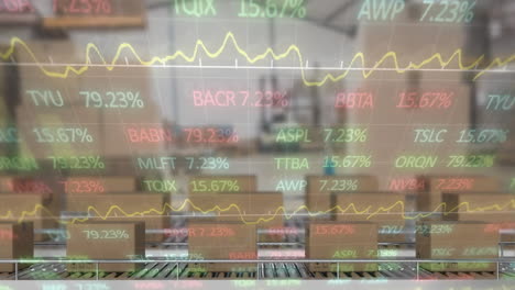 Animación-De-Estadísticas-Y-Procesamiento-De-Datos-Financieros-Sobre-Cajas-En-Cintas-Transportadoras