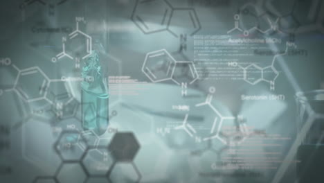 Animación-Del-Procesamiento-De-Datos-Científicos-Sobre-Tubos-De-Ensayo-En-Laboratorio