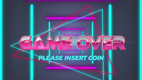 Animation-of-game-over-text-over-neon-pattern