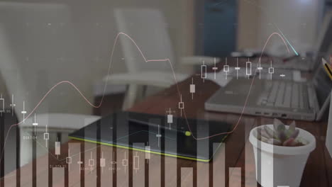 Animación-Del-Procesamiento-De-Datos-Financieros-Sobre-El-Escritorio-De-La-Oficina