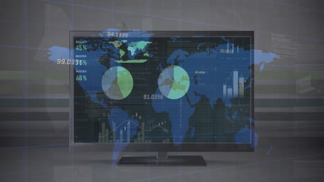 Animation-of-financial-data-processing-and-world-map-over-computer-screen