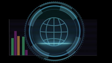 Animation-of-globe-and-cyber-security-text-over-diagrams