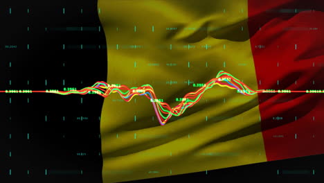 Animación-Del-Procesamiento-De-Datos-Financieros-Sobre-La-Bandera-De-Bélgica.