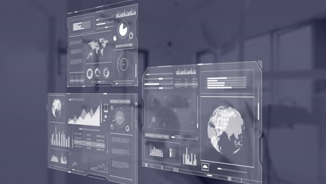 Animation-Von-Statistiken-Und-Datenverarbeitung-über-Büro