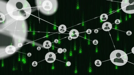 Animation-of-network-of-connections-with-icons-over-binary-coding-data-processing