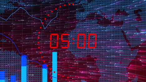 Animación-De-Diagramas-Y-Mapa-Mundial-Con-Cuenta-Regresiva-Sobre-Formas