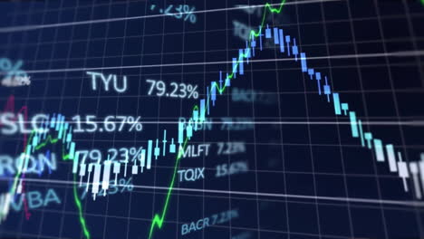 Animation-Mehrerer-Diagramme-Mit-Wechselnden-Zahlen-Und-Handelstafel-Vor-Schwarzem-Hintergrund