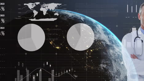 Animation-Eines-Kaukasischen-Männlichen-Arztes-Zur-Verarbeitung-Finanzieller-Daten