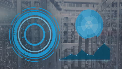 Animation-Des-Scope-Scannens-Und-Der-Datenverarbeitung-über-Computerserver