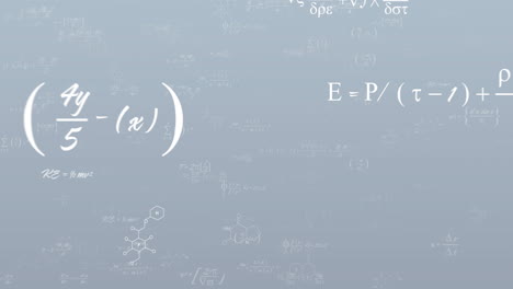 Animation-of-mathematical-equations-over-grey-background