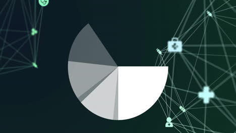 Animation-Eines-Verbindungsnetzwerks-Und-Eines-Kreisdiagramms-Auf-Schwarzem-Hintergrund