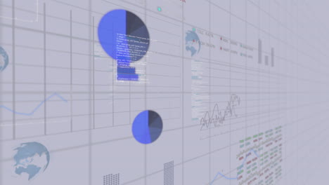 Animation-of-financial-data-processing-and-statistics-over-light-background