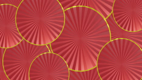 Animation-of-chinese-red-and-gold-pattern-on-black-background