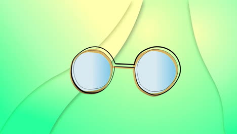 Animación-De-Gafas-De-Colores-Sobre-Fondo-Verde